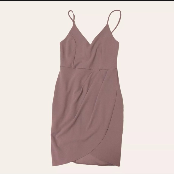 Elegant Mauve Spaghetti Strap Dress - Picture 1 of 4